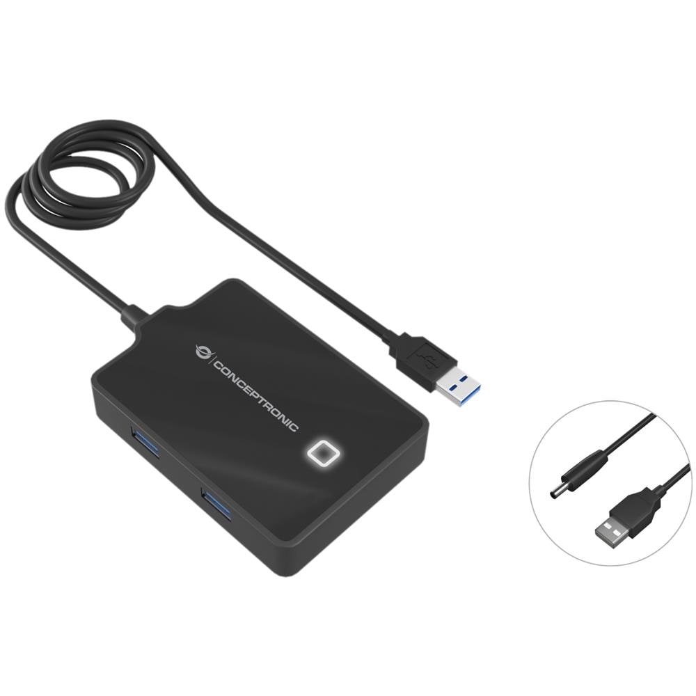 HUBBIES11B replicatore di porte e docking station per laptop USB 3.2 Gen 1 (3.1 Gen 1) Type-A Nero - Foto 1