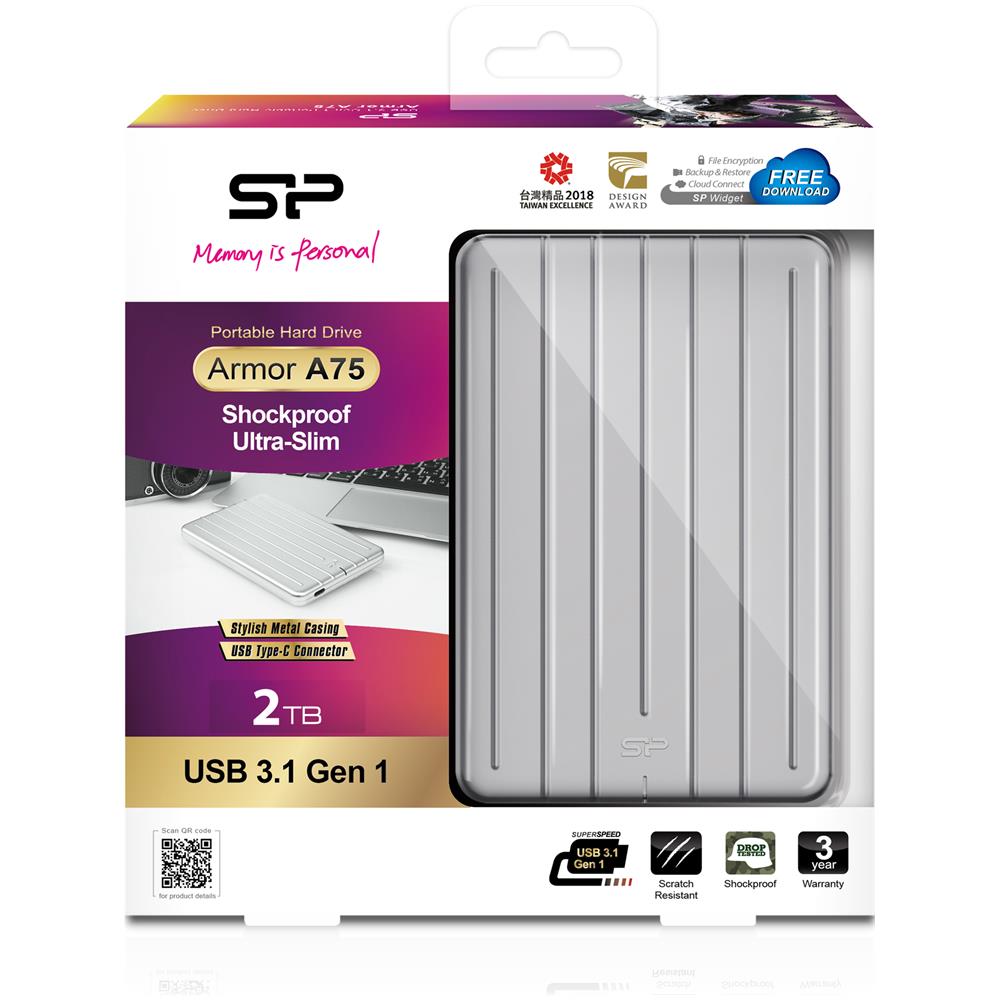 Hard Disk Esterno Armos A75 2 TB 2.5" Interfaccia USB 3.2 Colore Argento - Foto 7