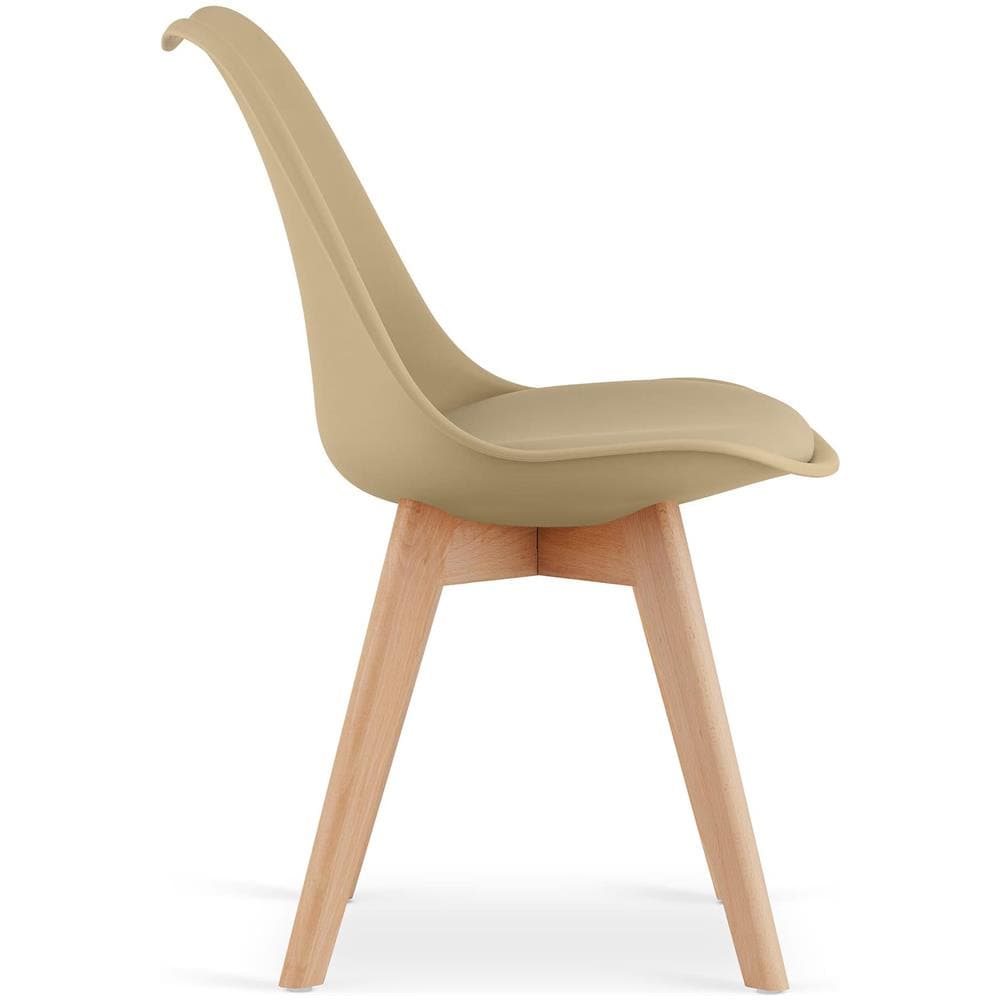 Sedia RIXK - Design moderno beige scuro con gambe in faggio x 2 - Foto 8