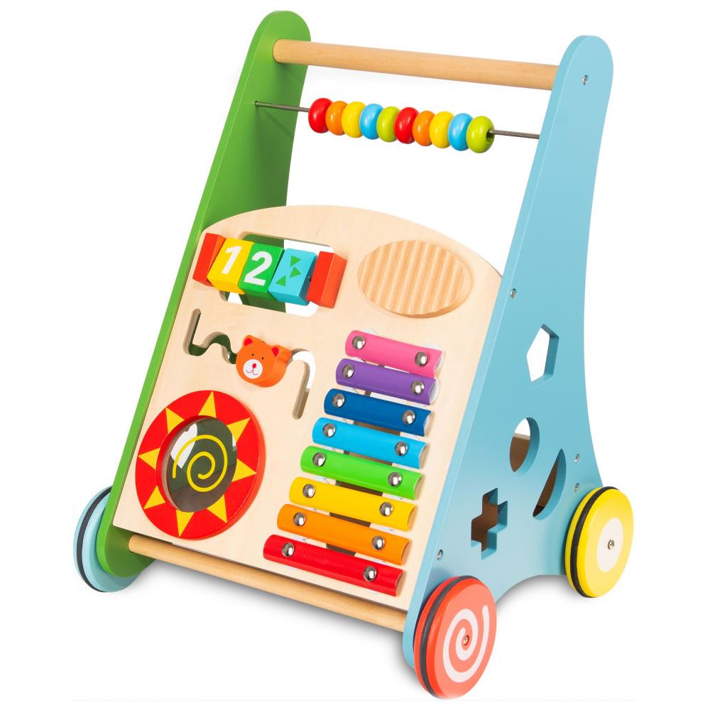 Camminatore 4-in-1, spingi, tavolo, multifunzionale, musicale, educativo, cavalcabile, verde - Foto 2