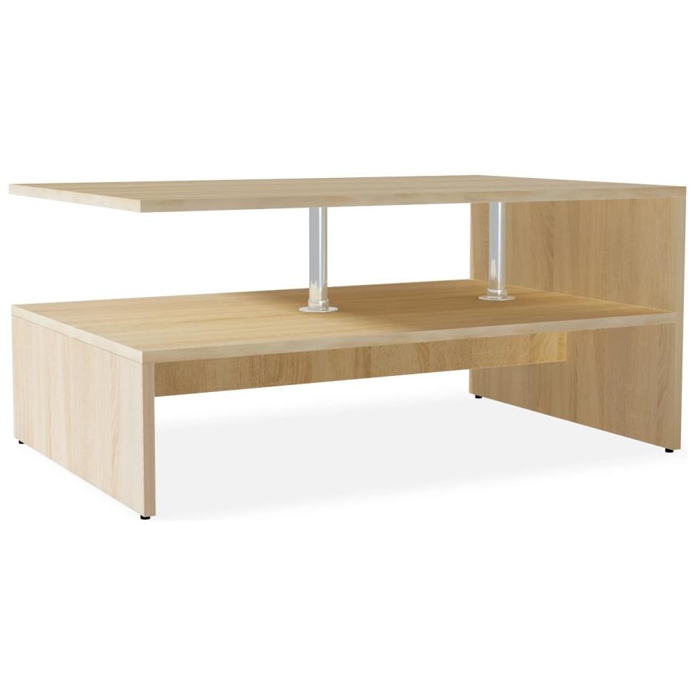 Tavolino da Salotto in Legno Multistrato 90x59x42 cm Rovere - Foto 7