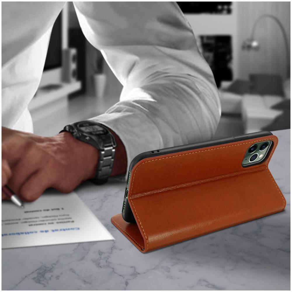 Custodia Apple Iphone 11 Pro Maxpelle Portafoglio Funzione Stand - Camel - Foto 5