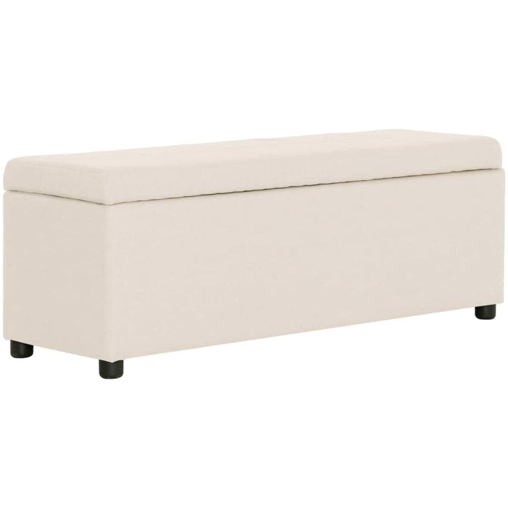 Panca Con Vano Portaoggetti 116 Cm Crema In Poliestere - Foto 1