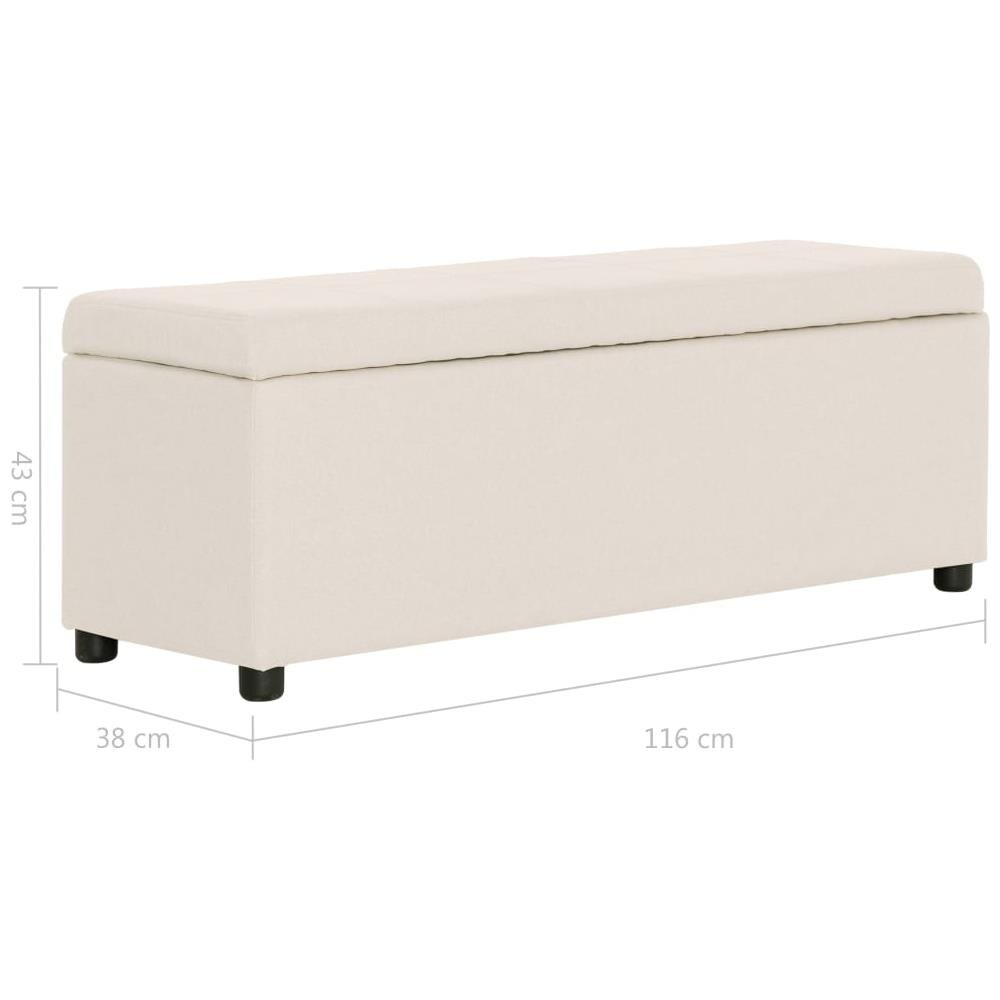 Panca Con Vano Portaoggetti 116 Cm Crema In Poliestere - Foto 8