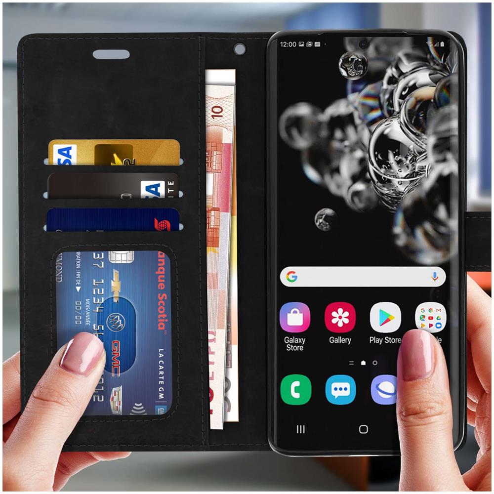 Custodia A Libro Samsung Galaxy S20 Ultra Portacarte Funzione Supporto - Nero - Foto 2