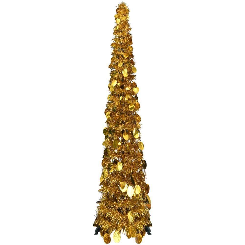 Albero di Natale Artificiale Apribile Dorato 120 cm PET - Foto 1