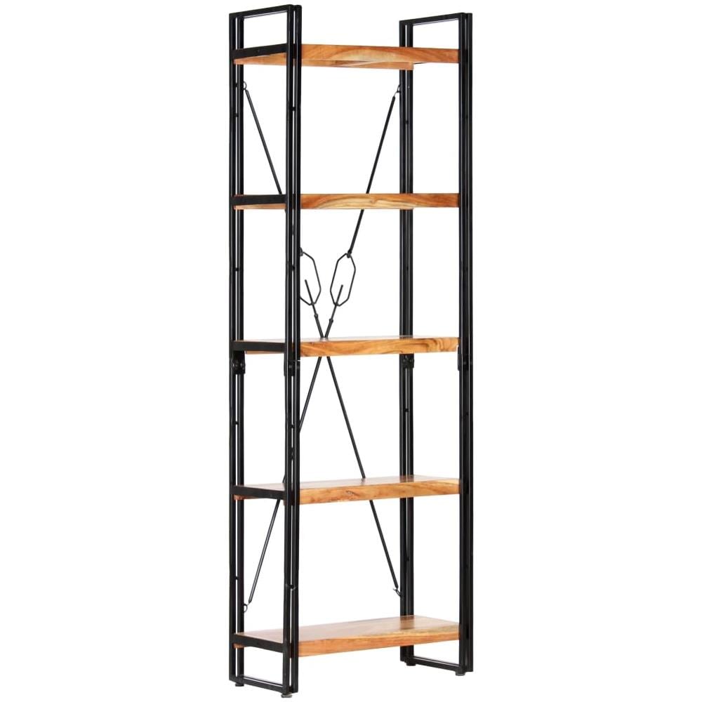 Libreria A 5 Ripiani 60x30x180 Cm In Legno Massello Di Acacia - Foto 1