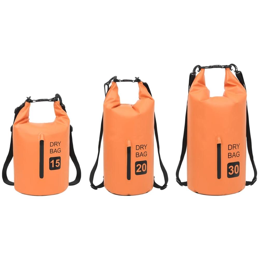 Borsa Impermeabile Con Cerniera Arancione 20 L In Pvc - Foto 2