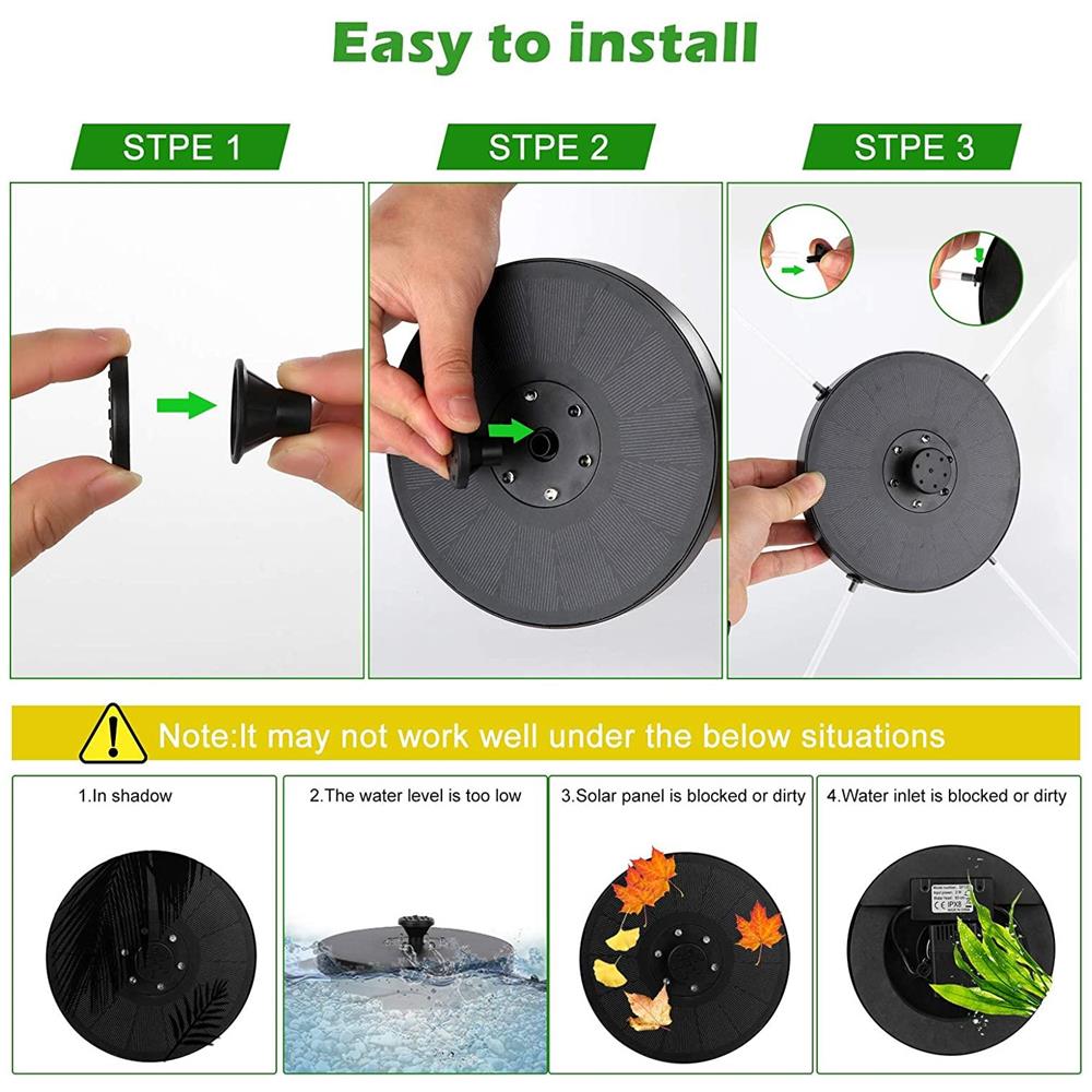 Fontana D'acqua A Energia Solare Da 18 Cm Con Illuminazione A Led Bianchi - Foto 2