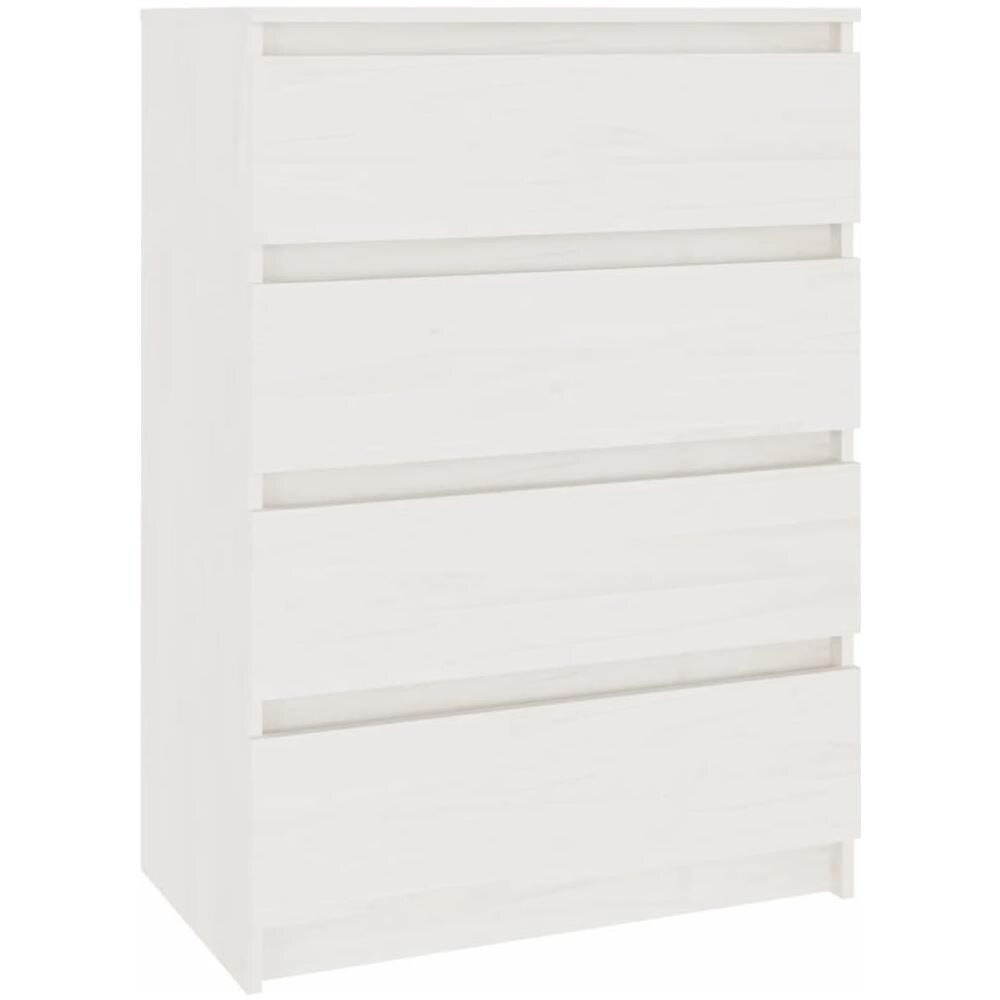 Credenza Bianca 60x36x84 Cm In Legno Massello Di Pino - Foto 2