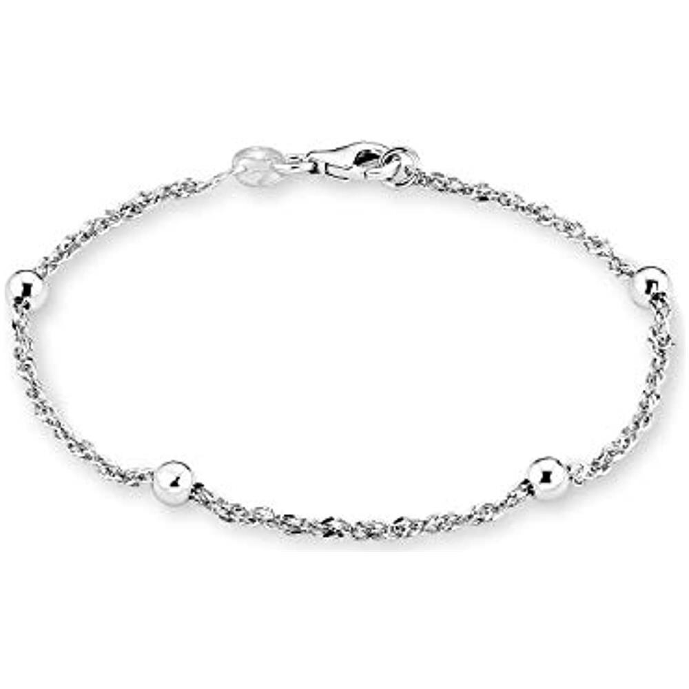 Bracciale Da Donna 19 Cm Con Piccole Sfere In Argento 925 Rodiato - Foto 1