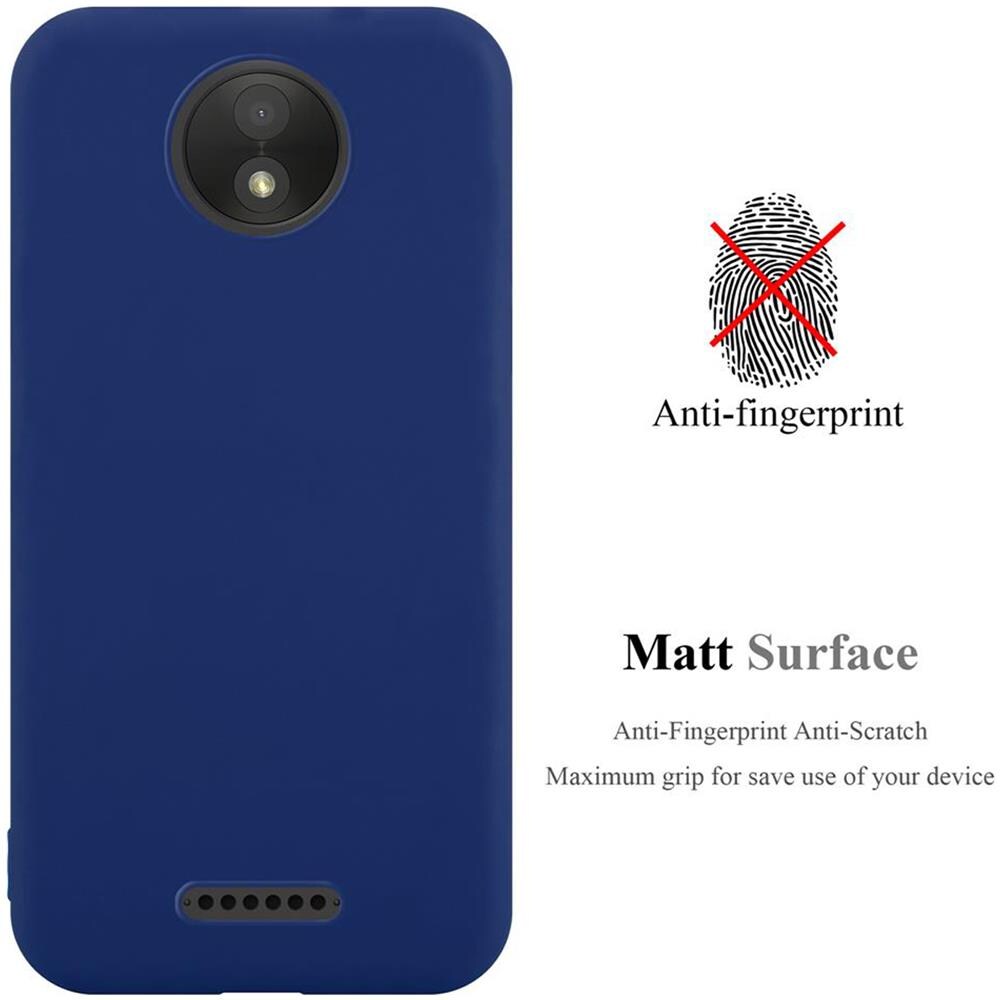 Custodia Compatibile Con Motorola Moto C Plus In Candy Blu Scuro - Coperchio Protettivo In Silicone Tpu Flessibile - Foto 2