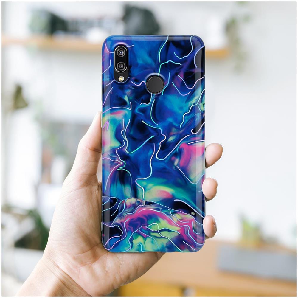 Custodia Compatibile Con Huawei P20 Lite In Marmo Rosa Blu No. 17 - Coperchio Protettivo In Silicone Tpu Con Motivo A Mosaico - Foto 7