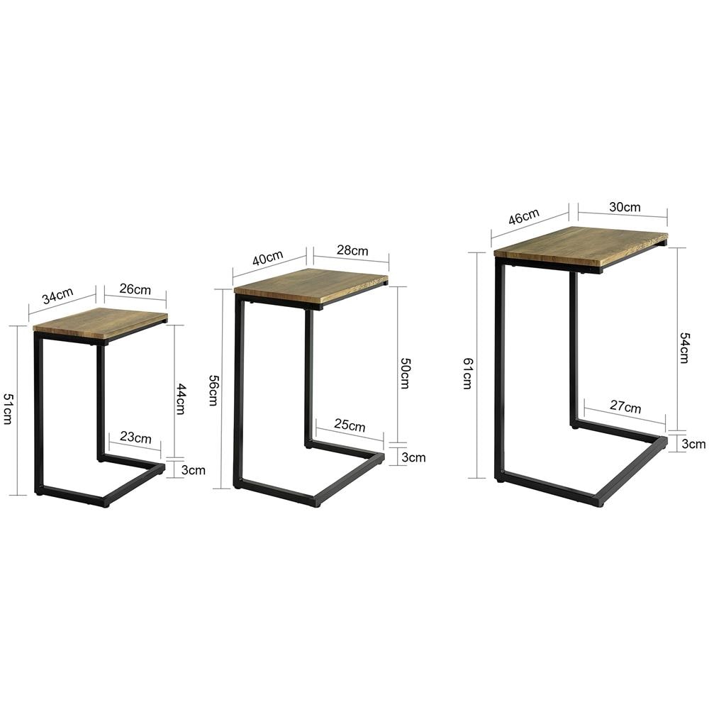 Set Da 3 Tavolini Tavolino Impilabile Tavolino Da Divano, tavolini Da Soggiorno, fbt102-f - Foto 2