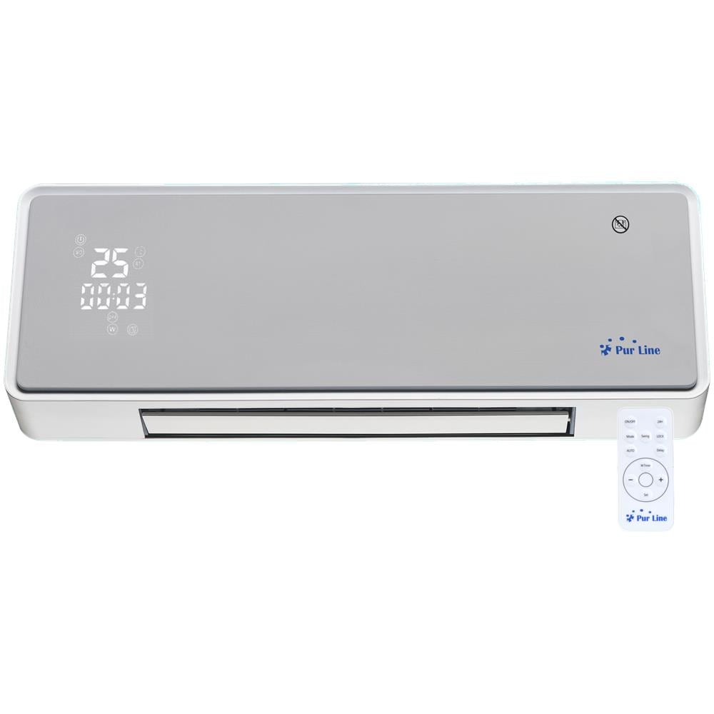 Stufa A Parete In Ceramica 2000 W, Con Frontale In Vetro Bianco, Telecomando E Timer - Foto 1