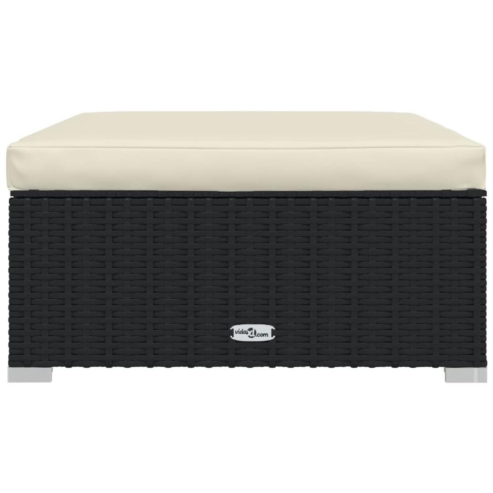 Set Salotto Da Giardino 7 Pz Con Cuscini In Polyrattan Nero - Foto 9