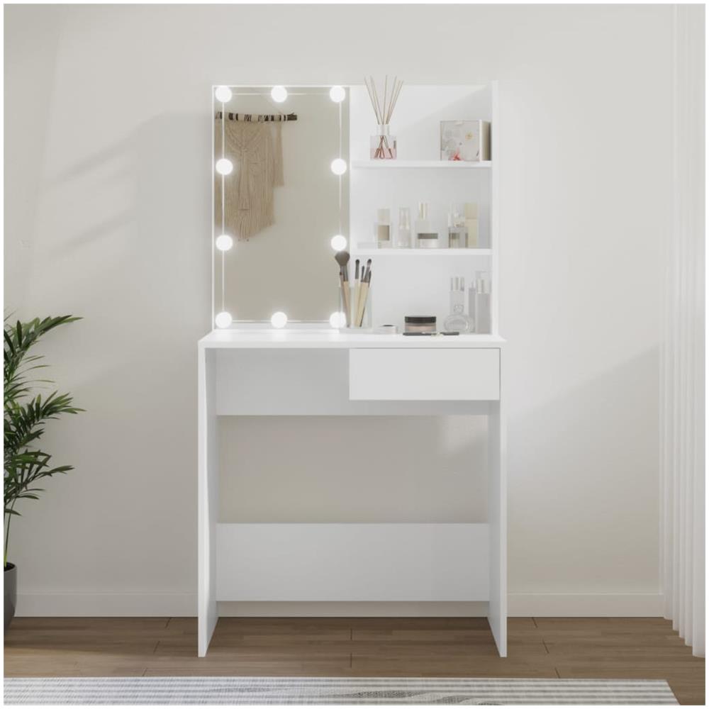 Toeletta Con Led Bianca 74,5x40x141 Cm - Foto 1