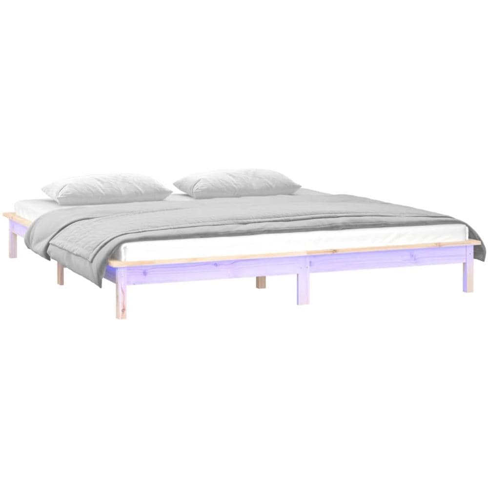 Giroletto con LED 150x200 cm King Size in Legno Massello - Foto 3