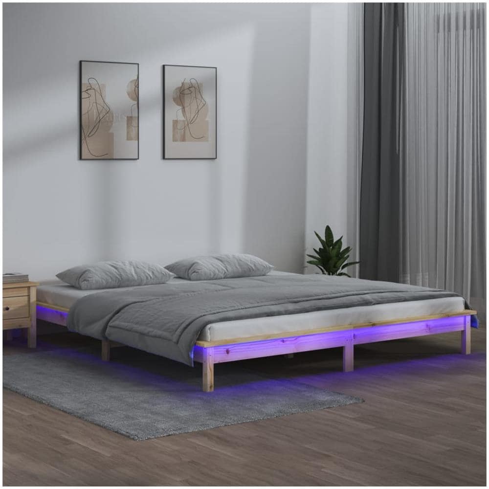 Giroletto con LED 150x200 cm King Size in Legno Massello - Foto 1