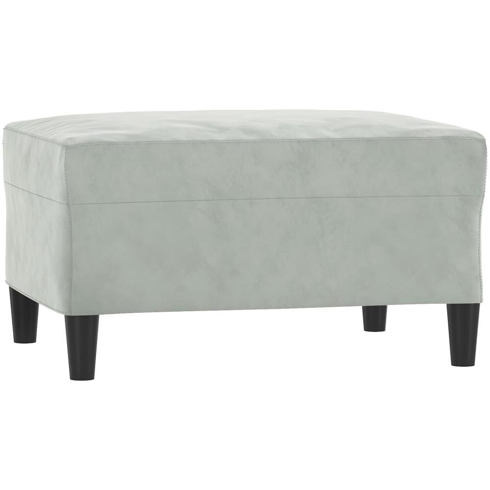 Poggiapiedi Grigio Chiaro 70x55x41 Cm In Velluto - Foto 2