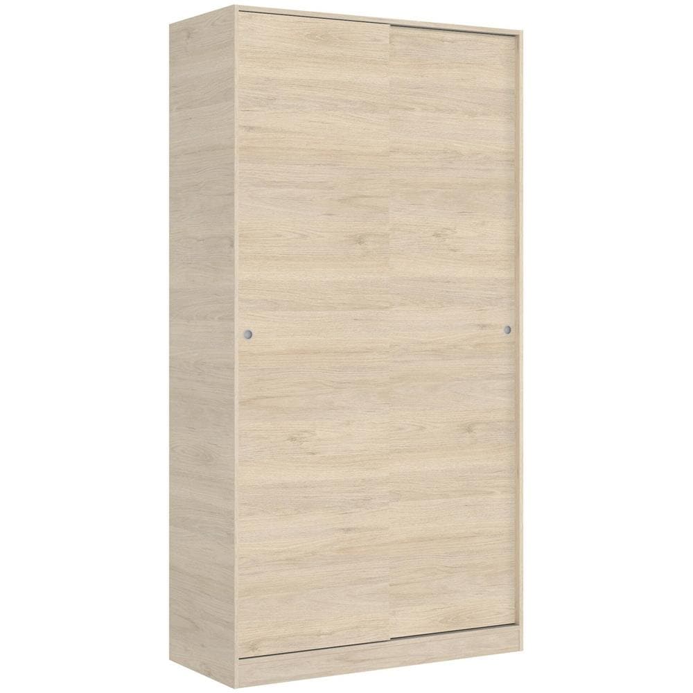 Guardaroba Kilimangiaro, Mobile Appendiabiti Per Camera Da Letto, Armadio Con 2 Ante Scorrevoli, 100x50h204 Cm, Rovere - Foto 2