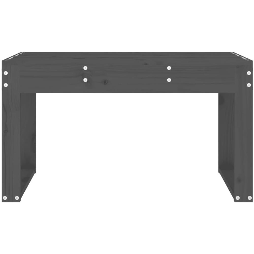 Panca da Giardino Grigia 80x38x45 cm Legno Massello di Pino - Foto 3