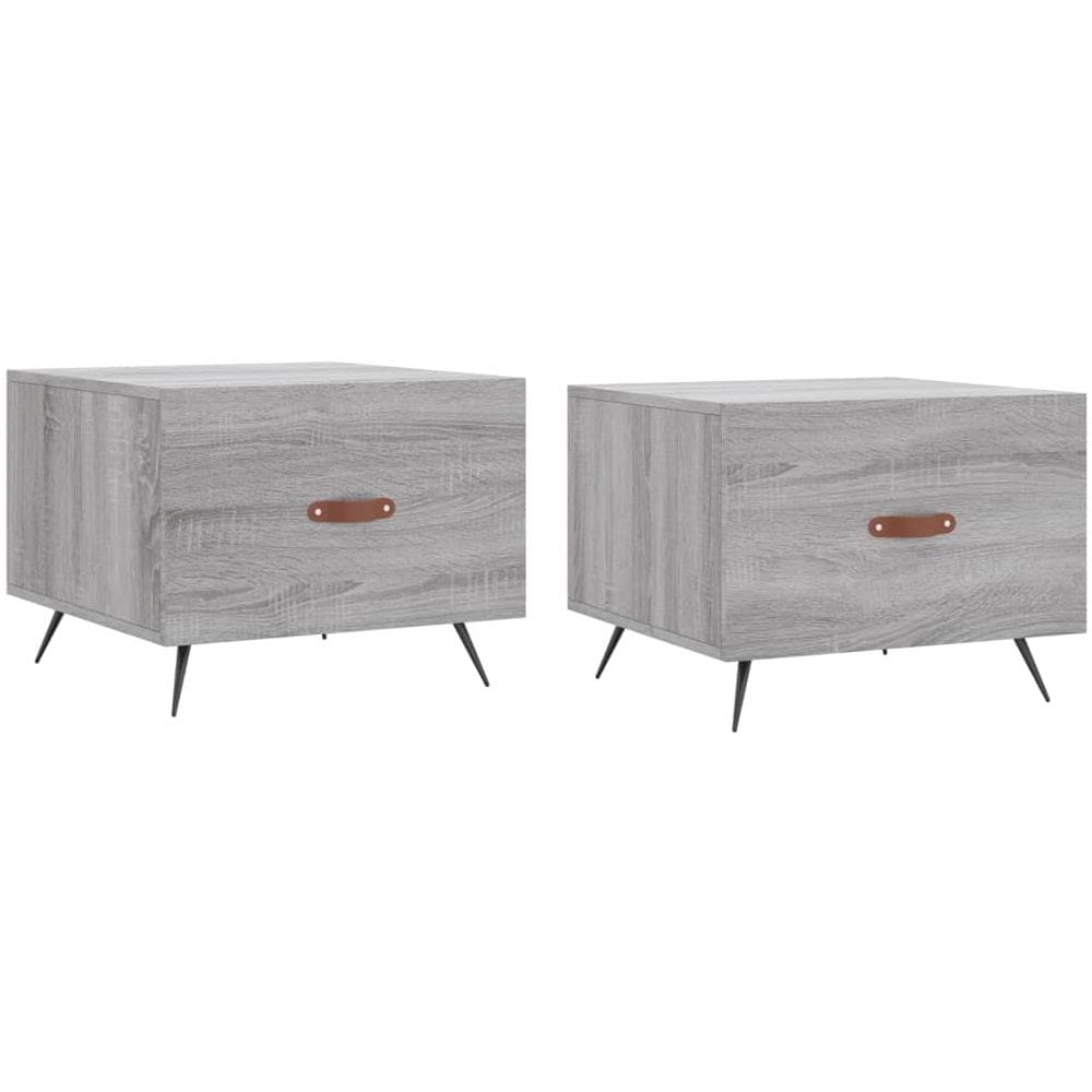 Tavolini Salotto 2pz Grigio Sonoma 50x50x40cm Legno Multistrato - Foto 2