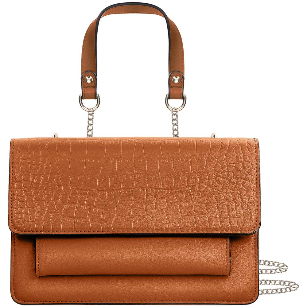 Borsa A Tracolla Con Catena In Metallo, Marrone - Foto 1