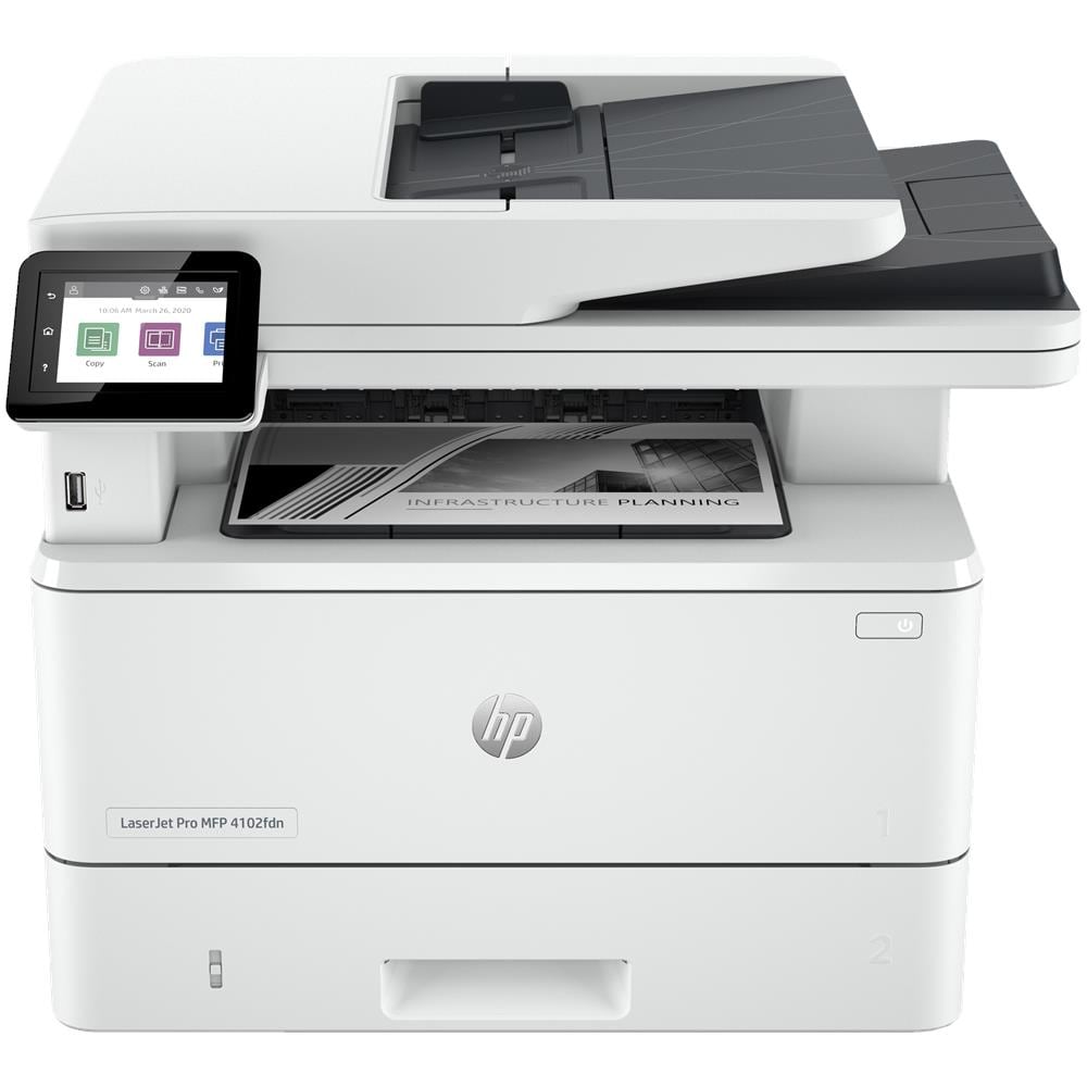 LaserJet Pro Stampante multifunzione 4102fdn, Bianco e nero, Stampante per Piccole e medie imprese, Stampa, copia, scansione, fax, idonea a Instant Ink; stampa da smartphone o tablet; alimentatore automatico di documenti; Stampa fronte /retro - Foto 1