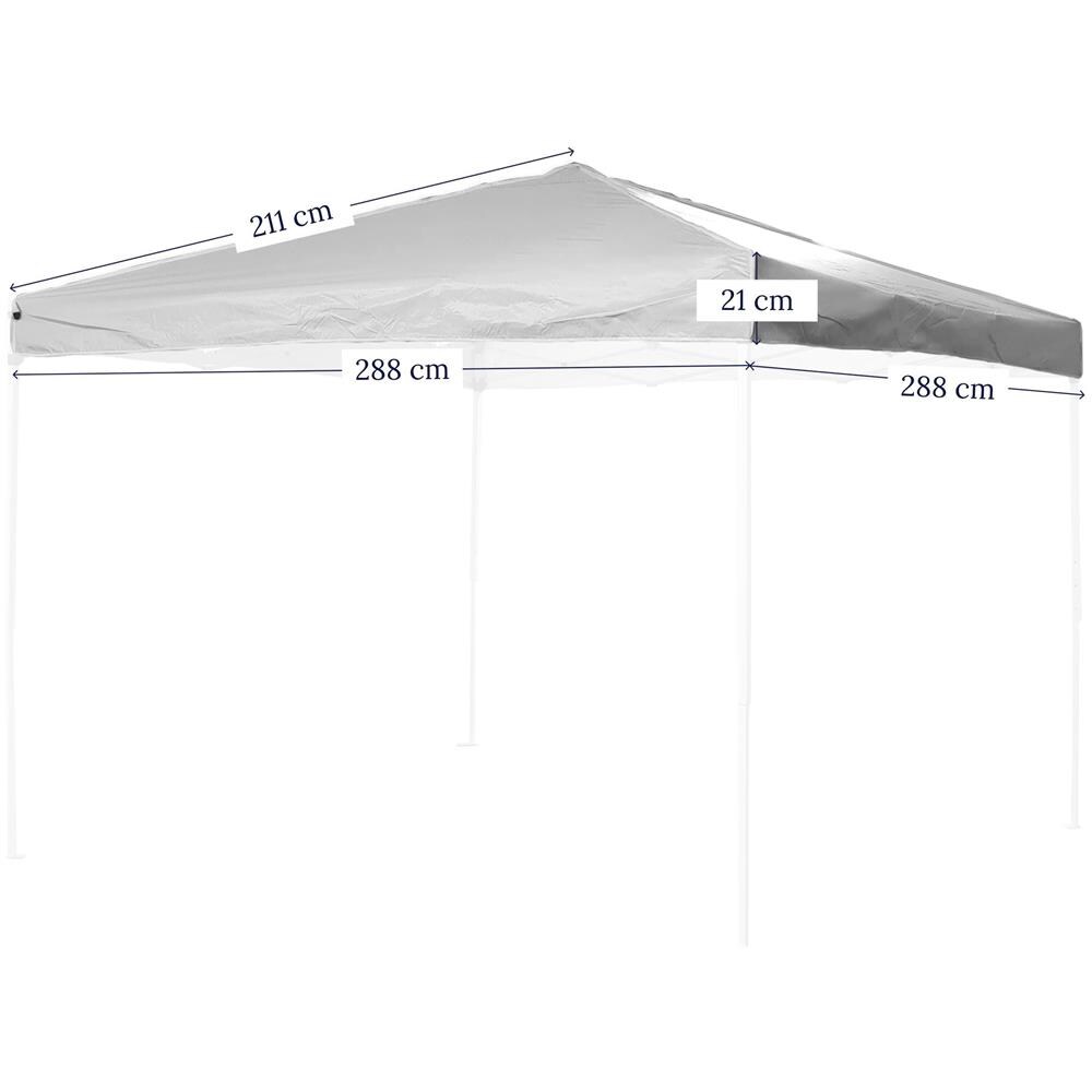 Tetto di Ricambio Impermeabile Anti UV per Gazebo 3x3 Richiudibile, Telo di Copertura, Top Cover per Gazebo Pop Up - Foto 6