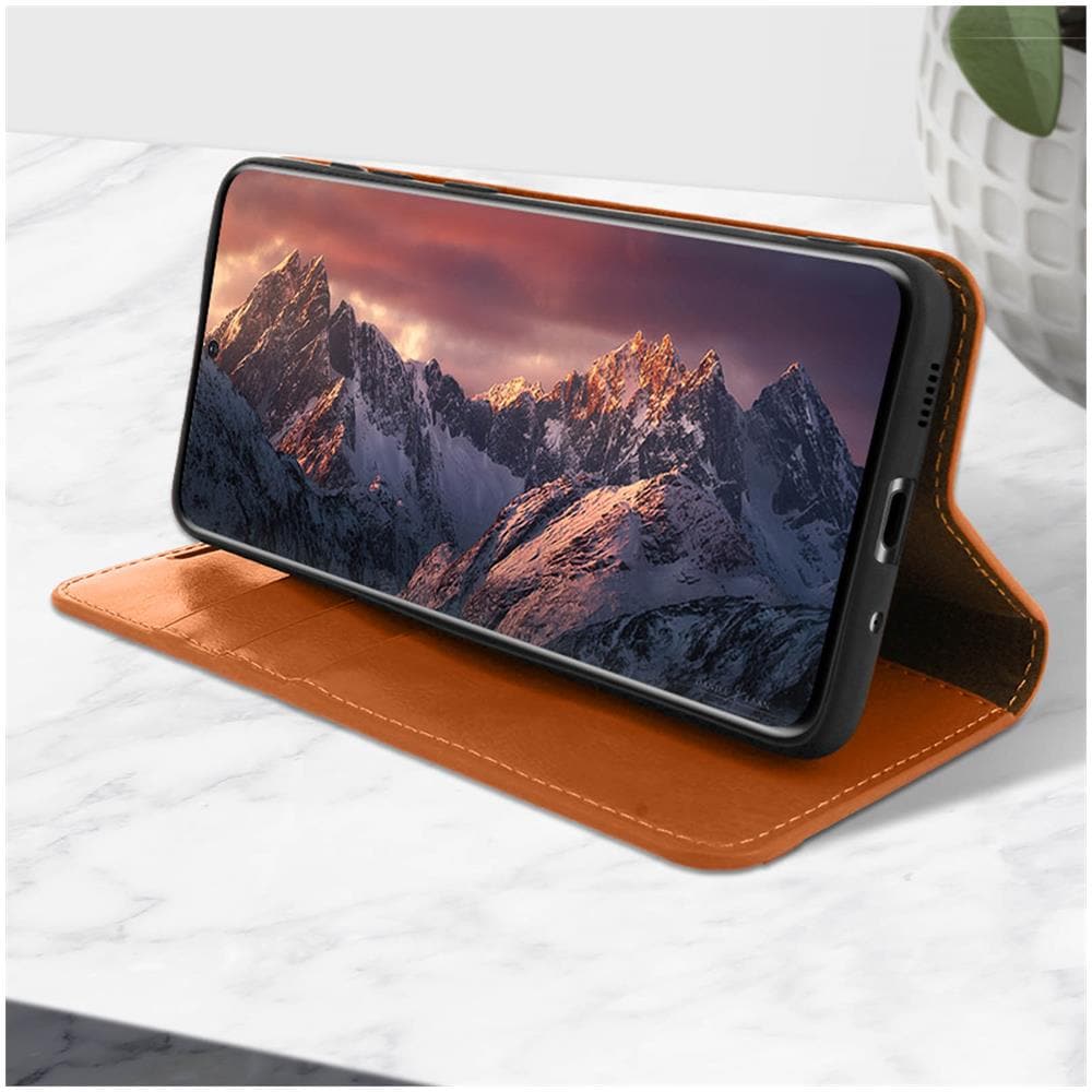 Custodia Samsung Galaxy S20pelle Portafoglio Funzione Stand - Camel - Foto 2