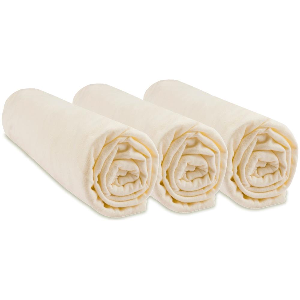 Set Di 3 Lenzuola Con Angoli In 100% Cotone Organico - 70x140cm - Ecru - Foto 1