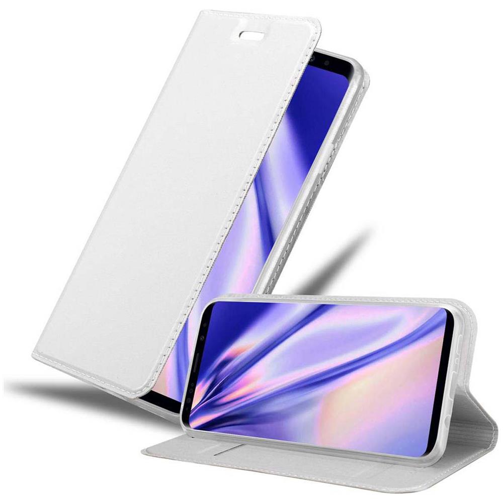 Custodia Compatibile Con Samsung Galaxy S9 Plus In Classy Argento - Coperchio Protettiva Con Chiusura Magnetica, Funzione Stand E Tasca Per Le Carte - Foto 1