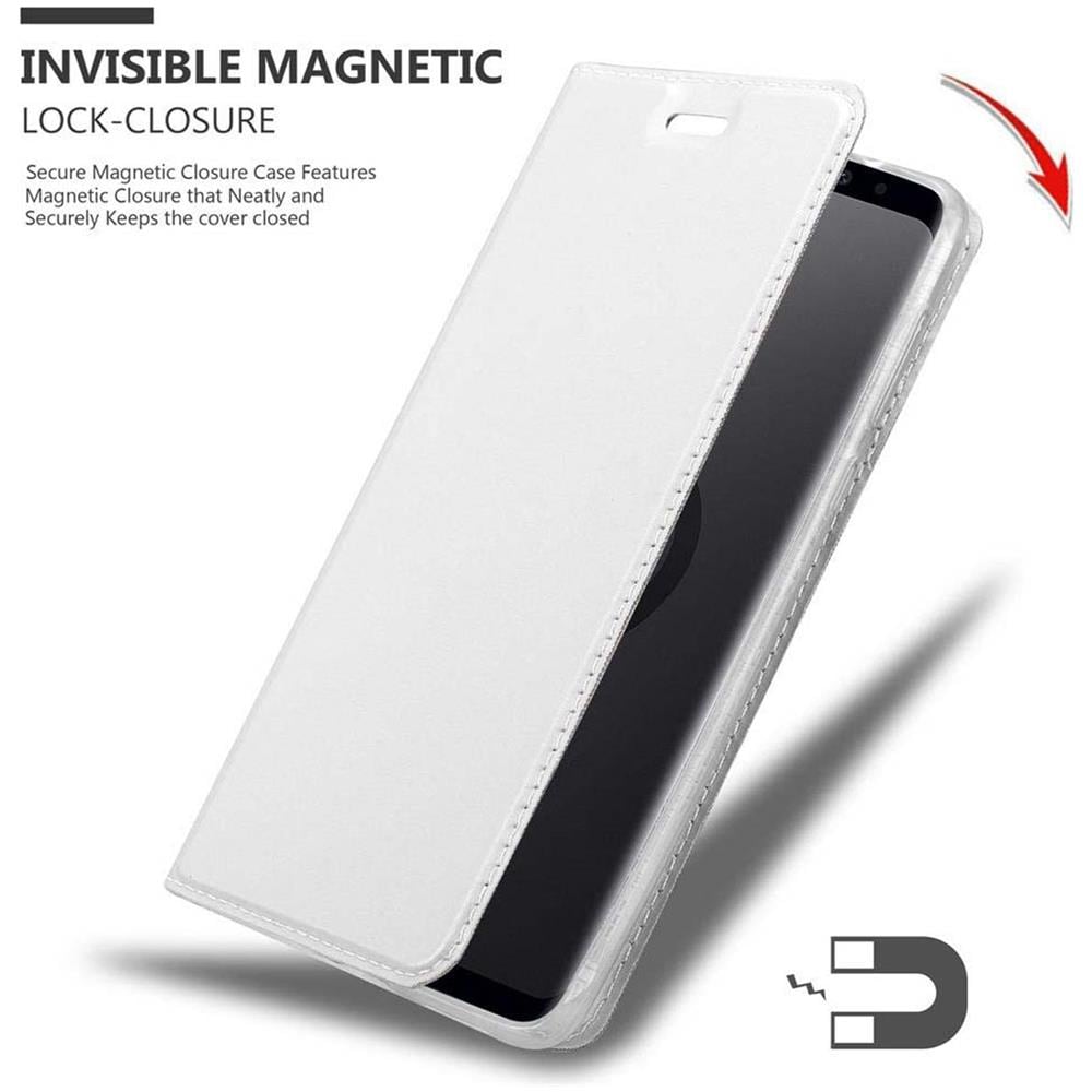 Custodia Compatibile Con Samsung Galaxy S9 Plus In Classy Argento - Coperchio Protettiva Con Chiusura Magnetica, Funzione Stand E Tasca Per Le Carte - Foto 8