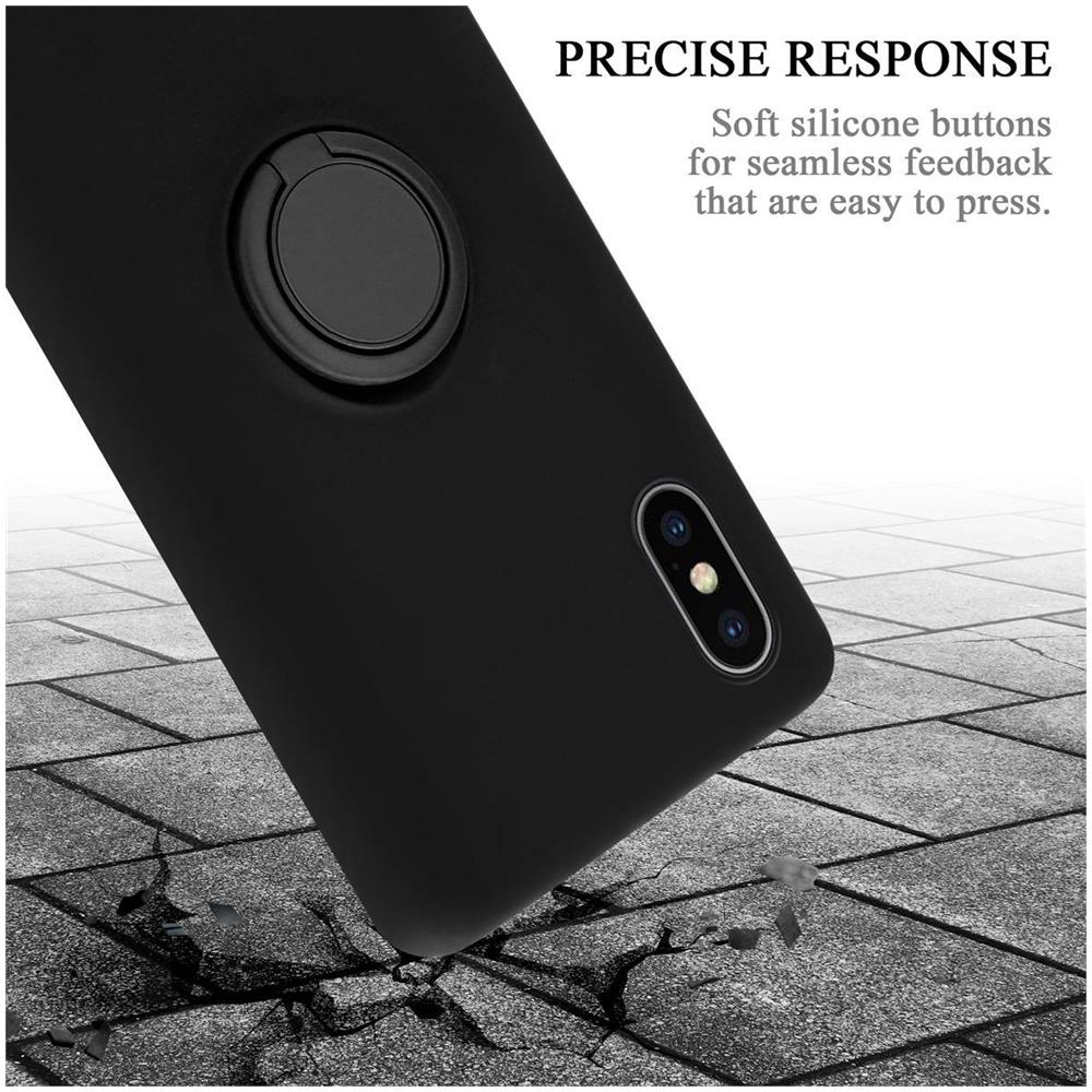 Custodia Compatibile Con Apple Iphone X / Xs In Liquid Nero - Coperchio Protettivo In Silicone Tpu Flessibile Con Anello - Foto 8