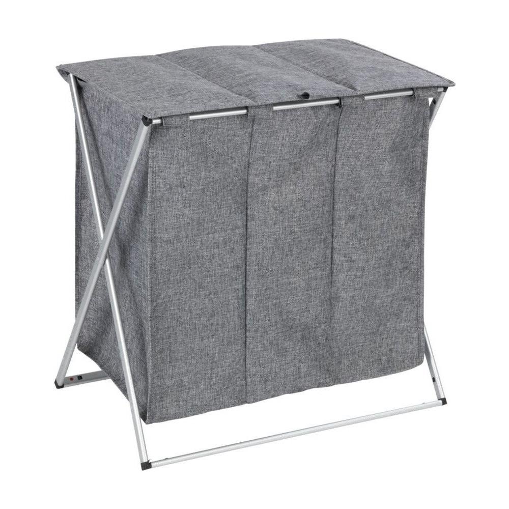 Cesto Portabiancheria Trio Top, Grigio, 3 Camere, Wenko - Foto 1