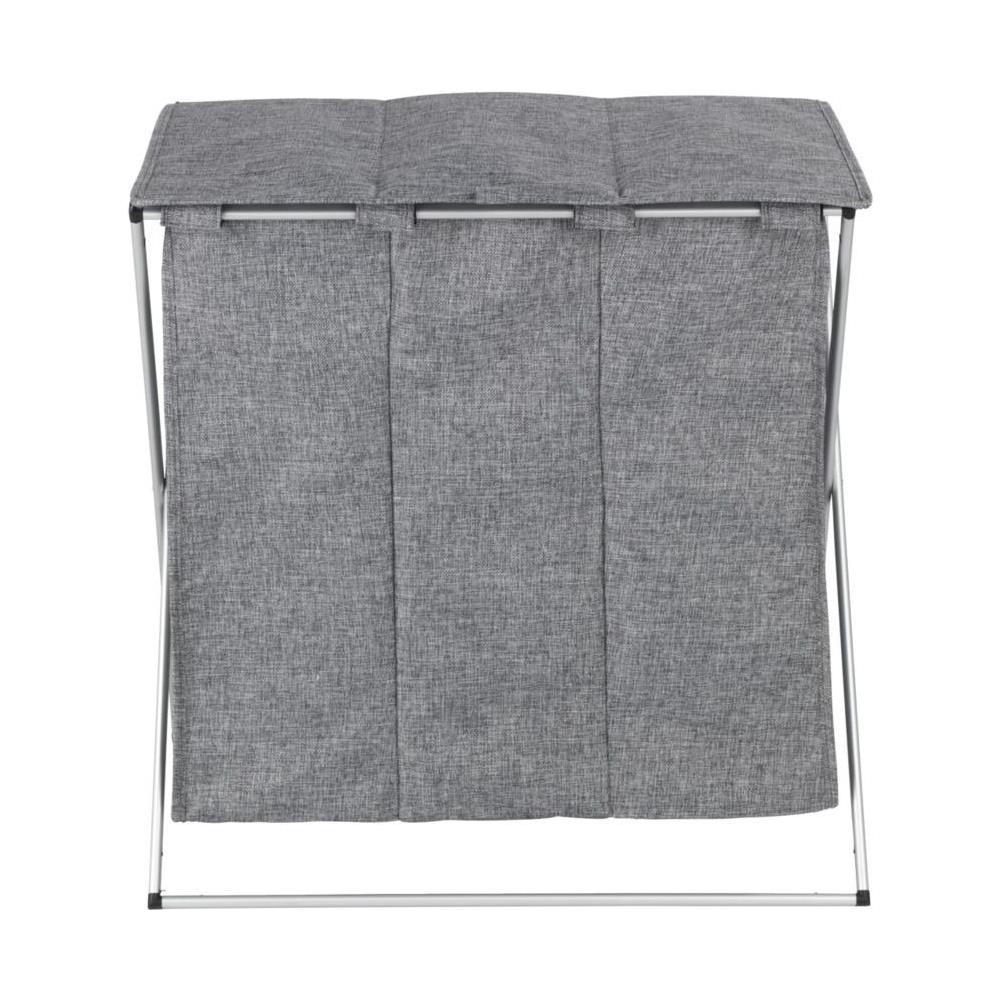 Cesto Portabiancheria Trio Top, Grigio, 3 Camere, Wenko - Foto 2