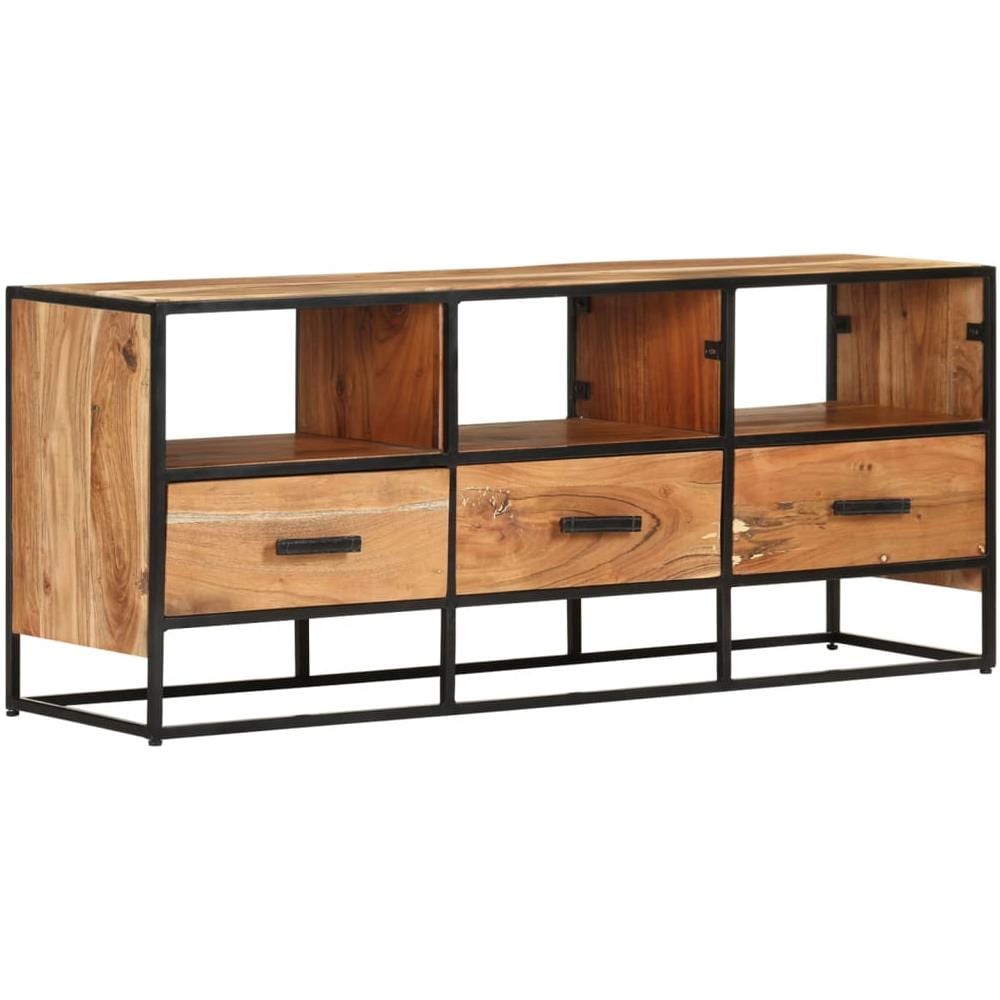 Mobile Porta Tv 110x30x45 Cm In Legno Massello Di Acacia - Foto 2