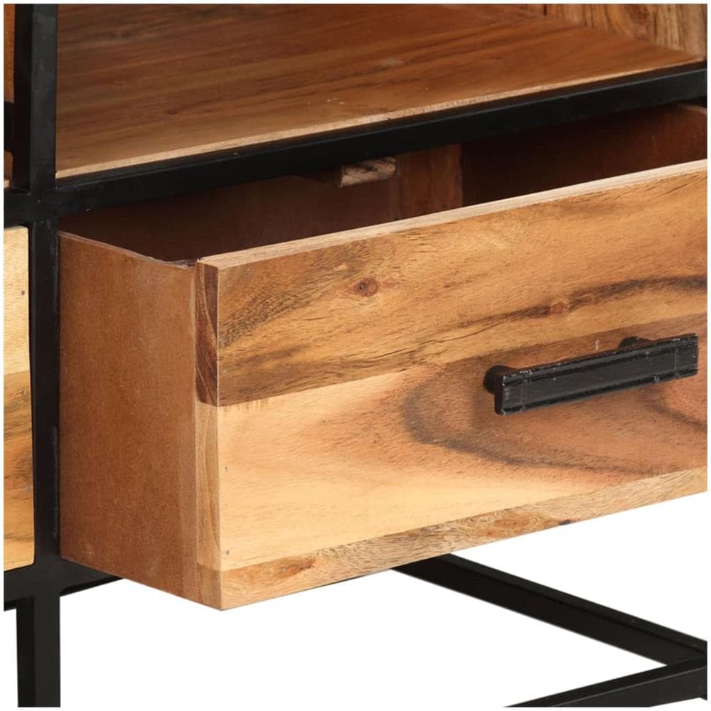 Mobile Porta Tv 110x30x45 Cm In Legno Massello Di Acacia - Foto 3