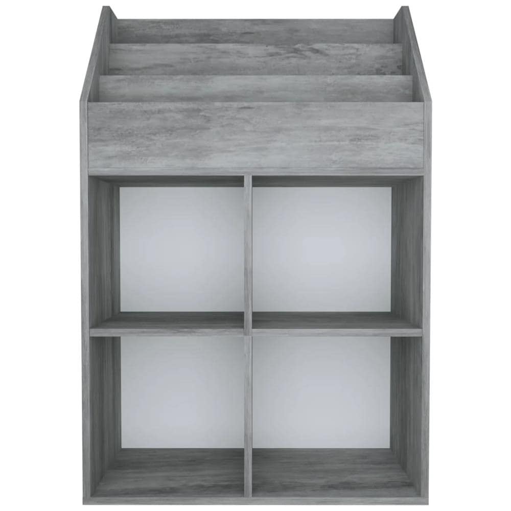 Portariviste Per Bambini Grigio Cemento 71x30x114 Cm Truciolato - Foto 3