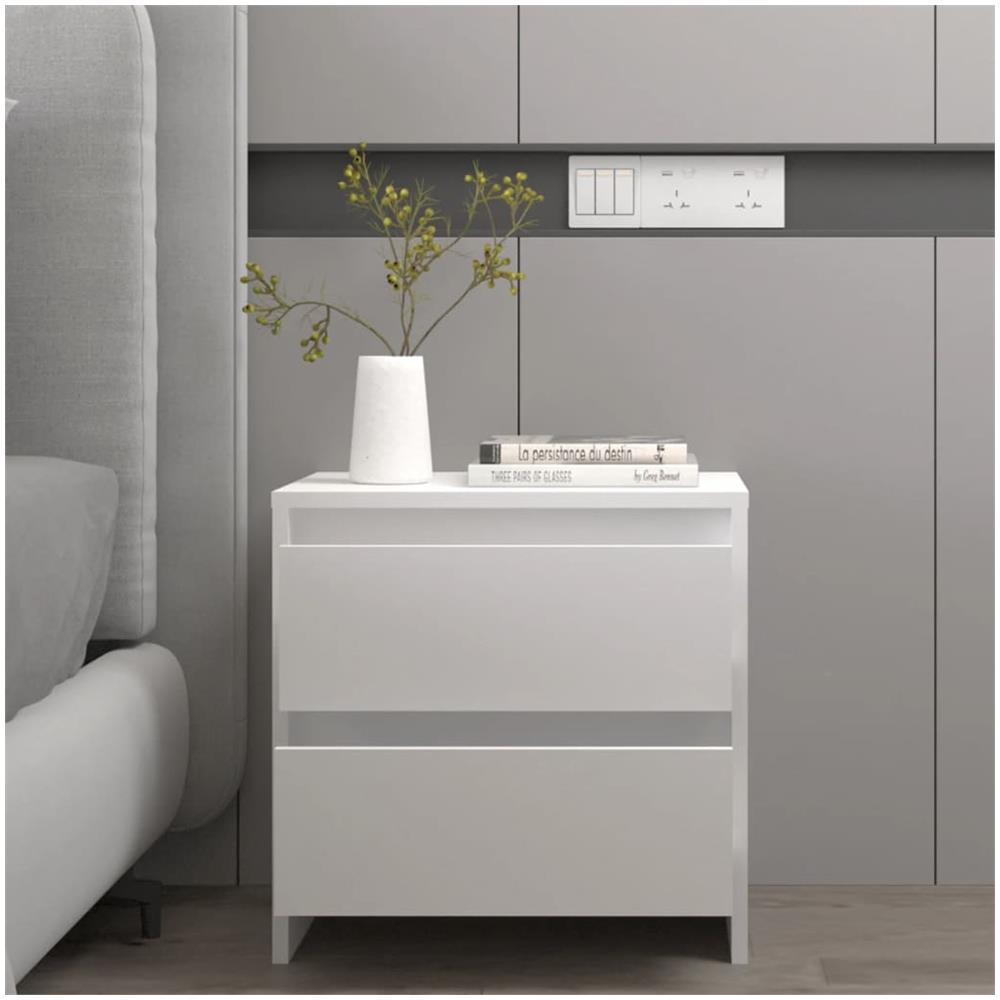 Comodino Bianco 45x34,5x44,5 Cm In Truciolato - Foto 1