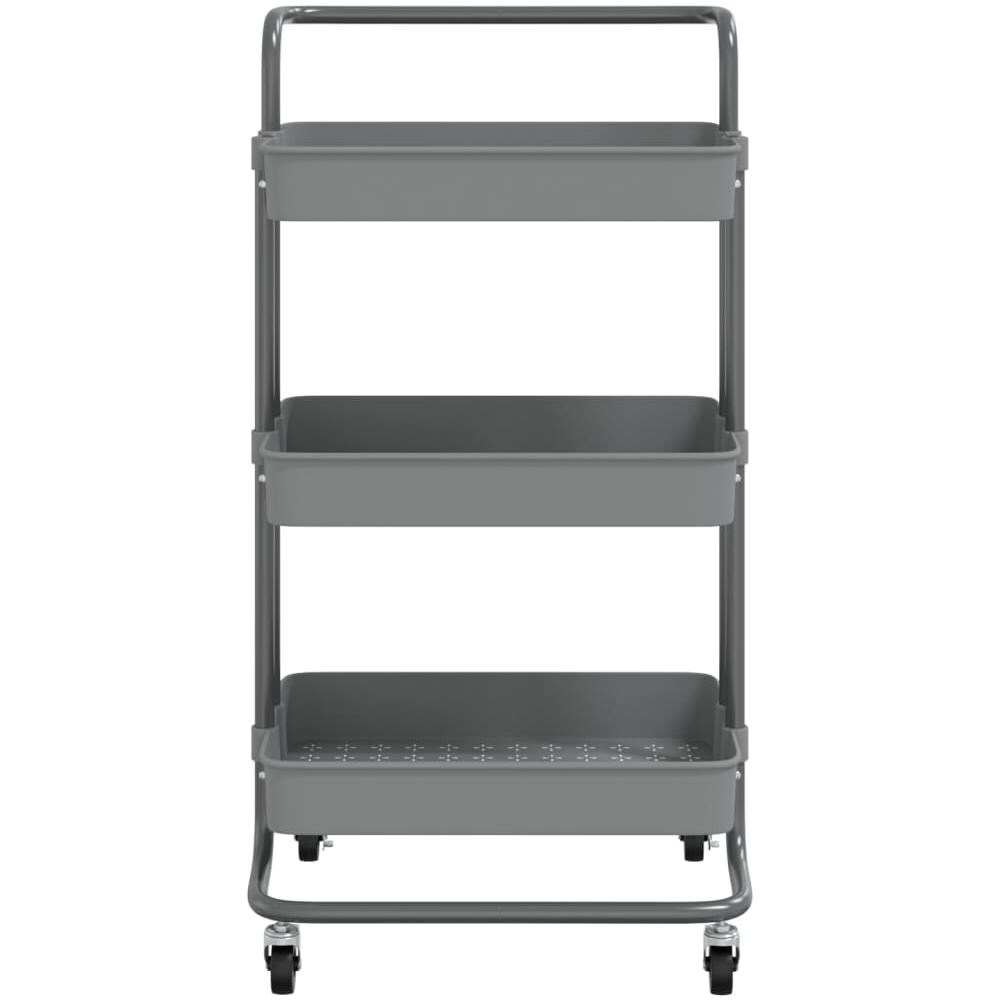 Carrello Da Cucina 3 Ripiani Grigio 42x25x83,5 Cm Ferro E Abs - Foto 4