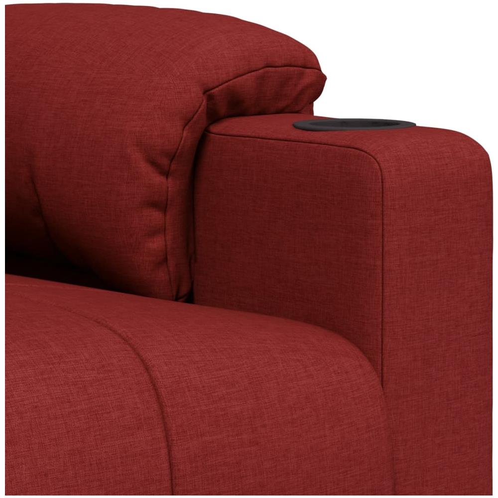 Poltrona Massaggiante Elettrica Rosso Vino in Tessuto - Foto 8