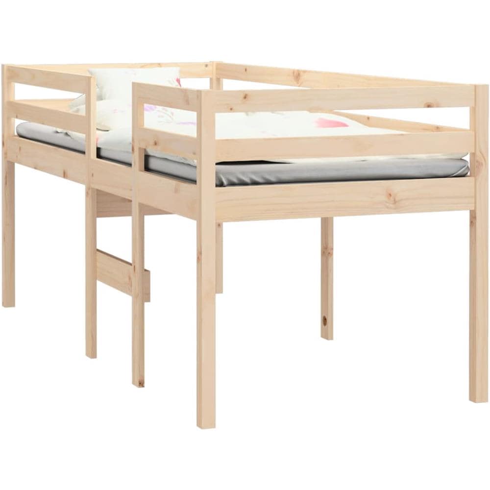 Letto A Soppalco 90x200 Cm In Legno Massello Di Pino - Foto 3