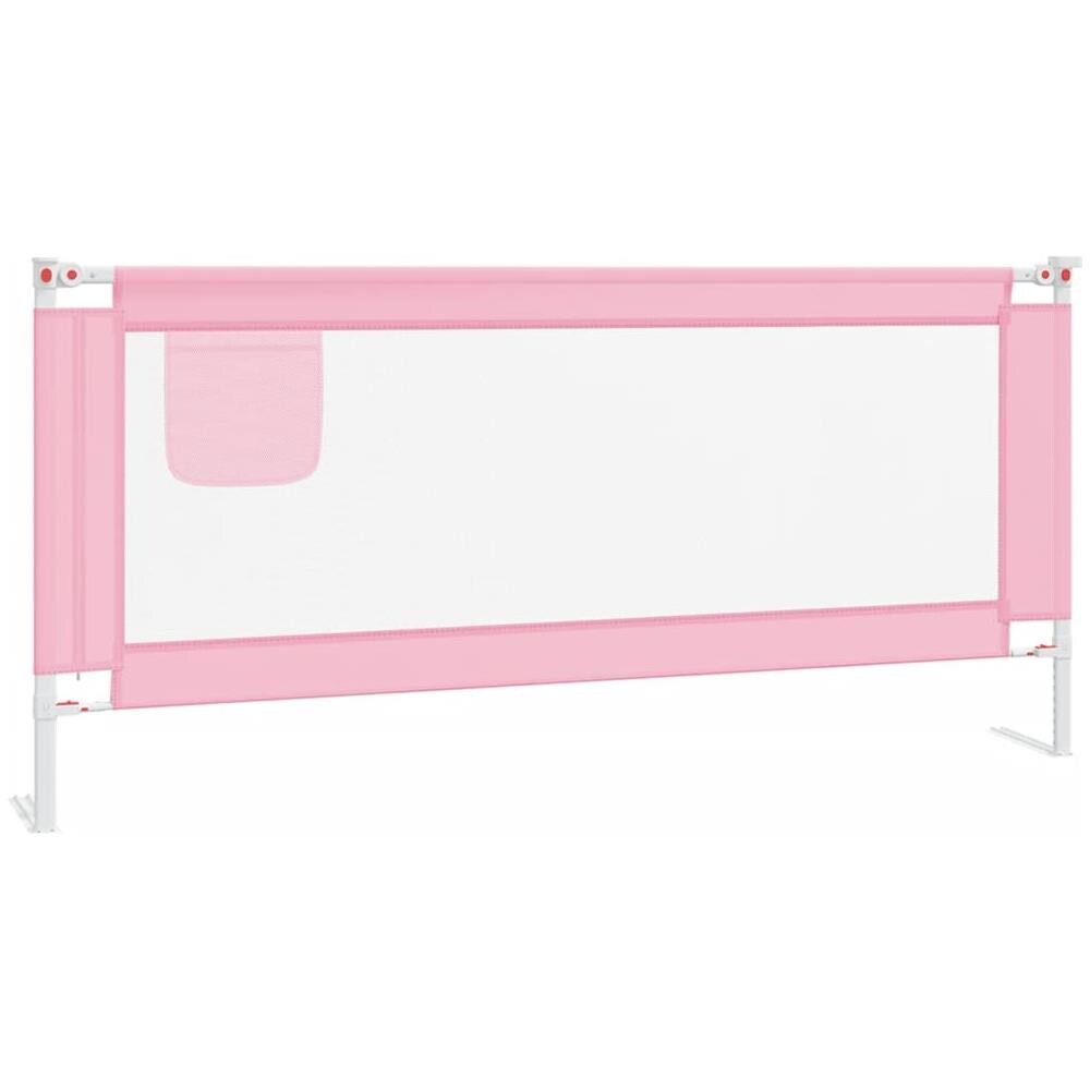 Sponda Letto di Sicurezza per Bambini Rosa 200x25 cm Tessuto - Foto 2