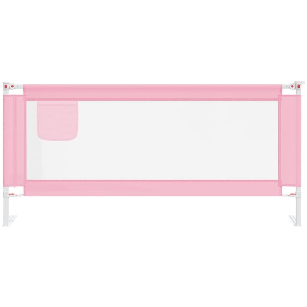 Sponda Letto di Sicurezza per Bambini Rosa 200x25 cm Tessuto - Foto 3