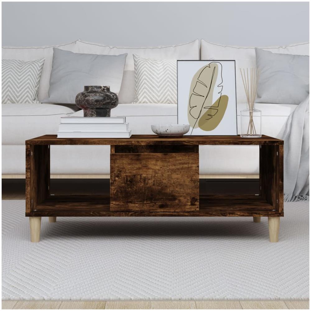Tavolino Da Salotto Rovere Fumo 90x50x36,5 Cm Legno Multistrato - Foto 3