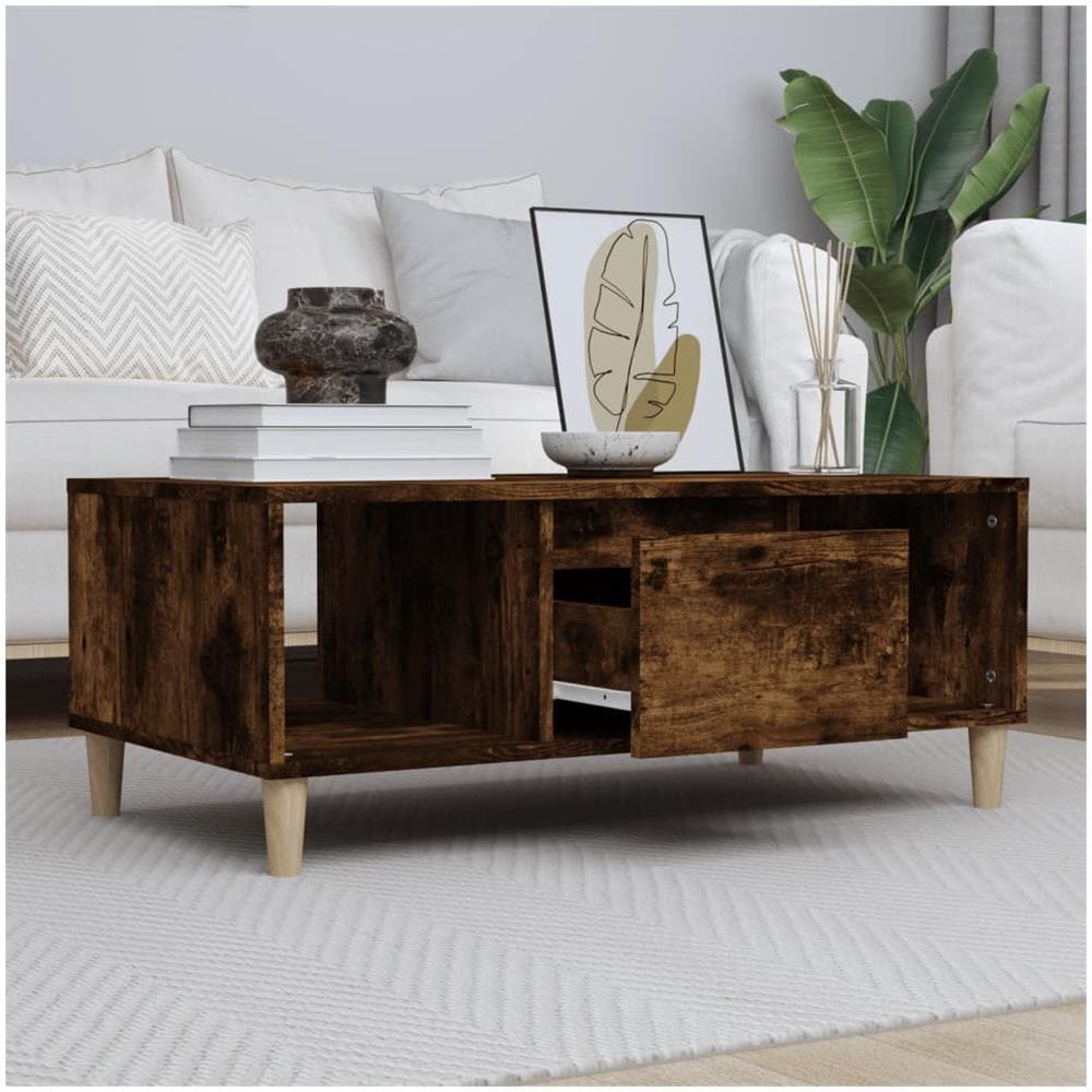 Tavolino Da Salotto Rovere Fumo 90x50x36,5 Cm Legno Multistrato - Foto 1