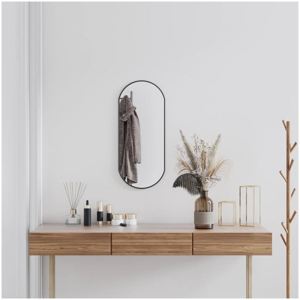 Specchio Da Parete Nero 70x30 Cm Ovale - Foto 1