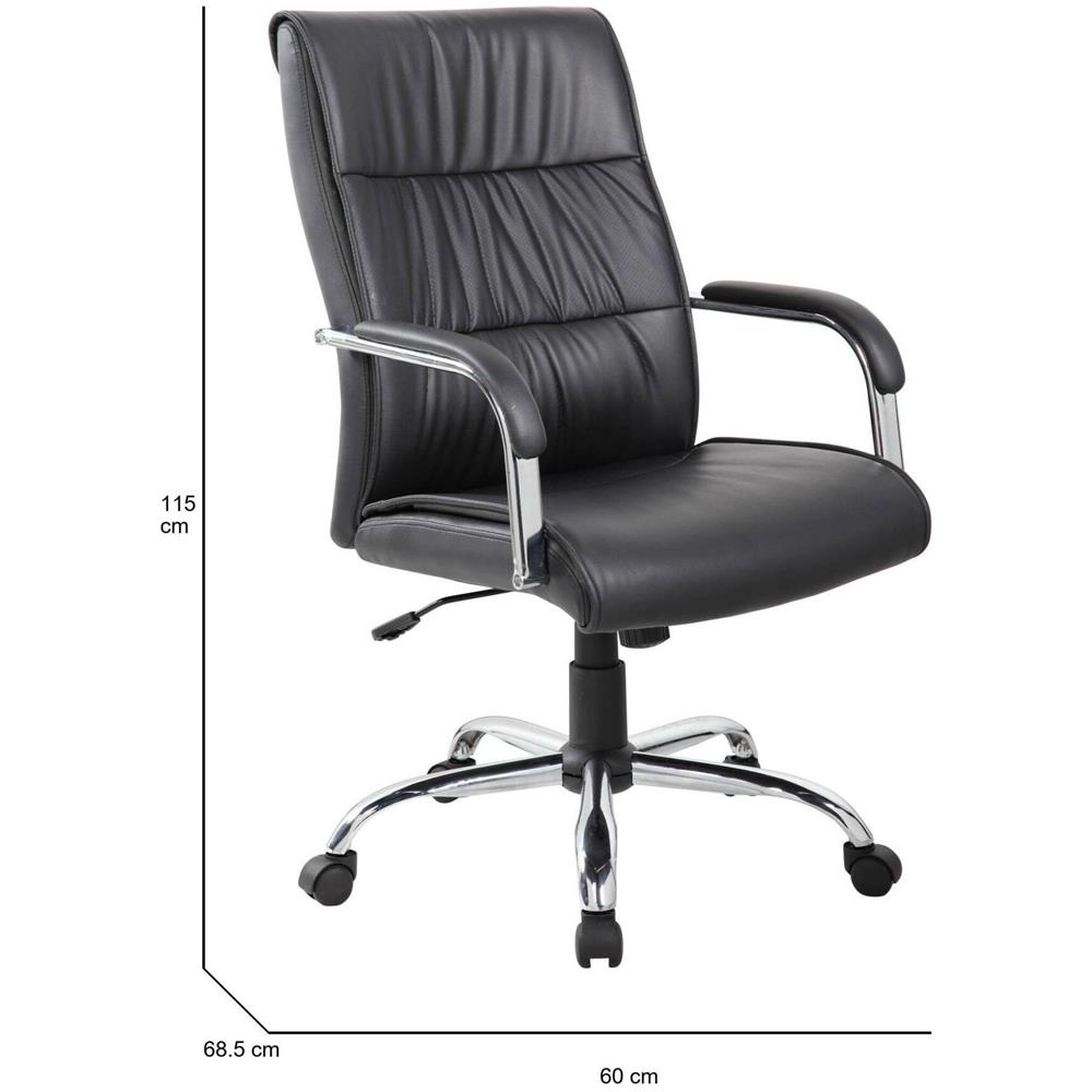 Sedia Da Ufficio Ballarat, Poltrona Direzionale Con Braccioli, Sedia Ergonomica Da Ufficio, 69x60h105/115 Cm, Nero - Foto 2